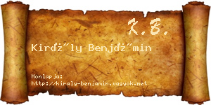 Király Benjámin névjegykártya