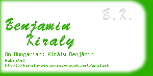 benjamin kiraly business card